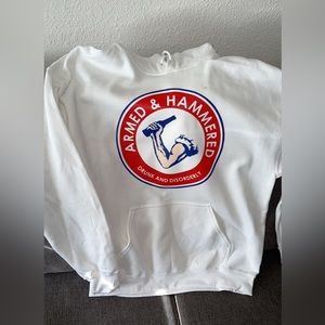 Armed and hammered handmade hoodie